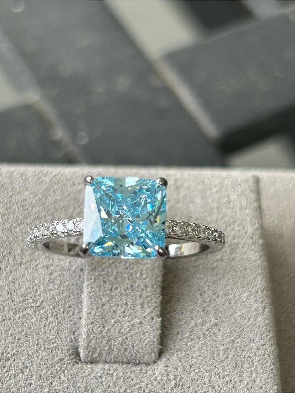 3 carat aquamarine & moissanite s925 s7